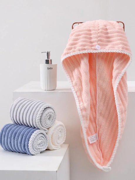 1/3/4 Pcs Quick-Drying Microfiber Hair Drying Cap Absorbent Soft Anti-Frizz Hair Towel Wrap for Women Home Bathroom Daily Use