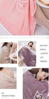 Women's Bath Towel Wearable 140x85cm - Quick Dry Spa&Beach Wrap with Anti-Slip Design for Shower Gym Yoga Fast-drying Convenient