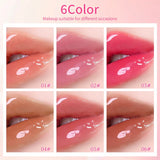 Lip Repair Plumping Lip Gloss, Metal Massage Wand Hydrating Mirror Glass Lip Oil, Waterproof Non-sticky Shiny Lip Tint