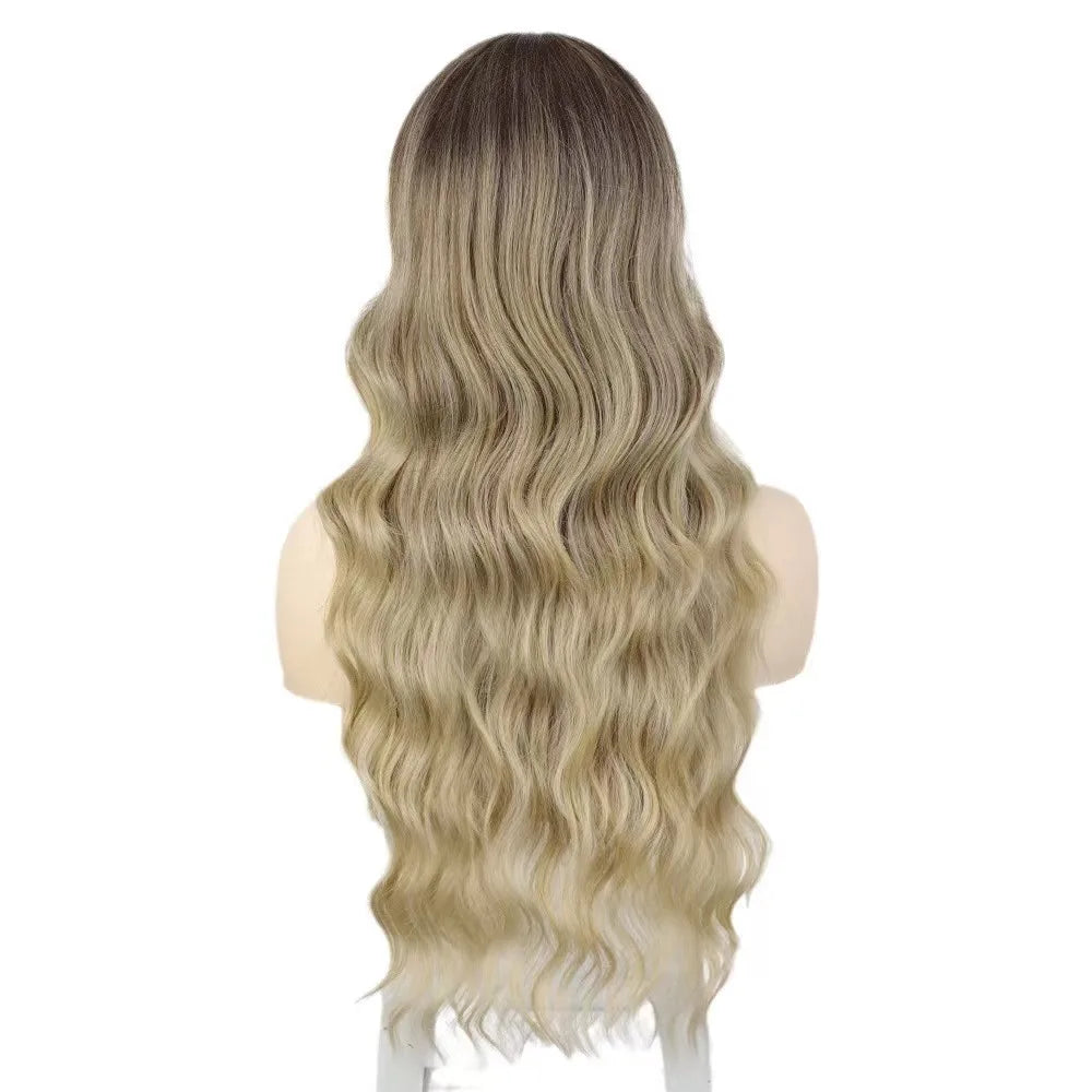 Synthetic wig high temperature fiber long curly hair with bangs soft hair wigs for women
