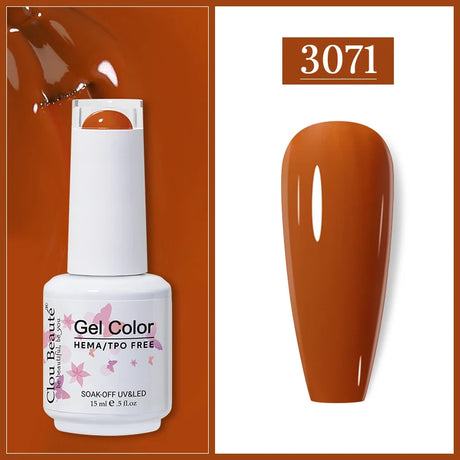 Clou Beaute Gel Nail Polish Neon Brown Royal Blue Red Green Pastal Nude Nail Art Varnishes Gel Lacquer HEMA/TPO FREE UV Gel Nail