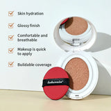 Dewy Glow Cream Cushion Foundation Hydrating 24H Long Lasting Moisturizer Natural Light Coverage Radiant Skin Finish Daily Portable Face Makeup Cosmetic