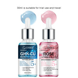 JUINHOU 2pcsCopper Peptide Rose Face Serum Set Hydrating Serum Kit For Fine Line Dry Skin Daily Face Care Brighten Skin All Skin