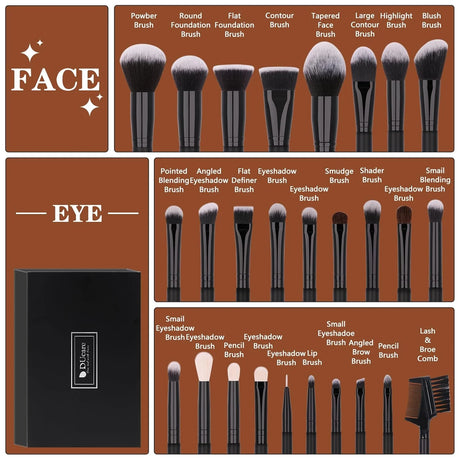 DUcare Black Makeup Brush Professional Makeup Eyeshadow Foundation Powder Soft Synthetic Hair Makeup Brushes Brochas Maquillaje