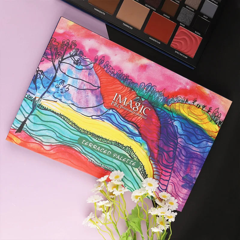 IMAGIC 56 Color Eyeshadow Palette 4in1 Highlight Contour Blush Eye Shadow Make UpWaterproof Long Lasting