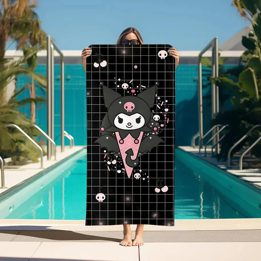 K-kuromi Bathroom Towels Bathroom Set Accessories For Bath Turban for Hair Drying Spa Personal Care Sauna Home Large Gym Towel