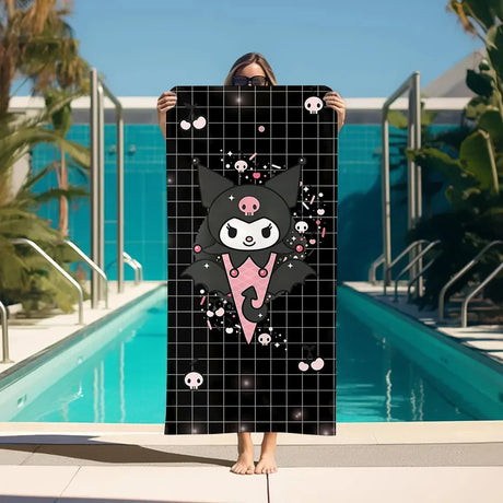 K-kuromi Bathroom Towels Bathroom Set Accessories For Bath Turban for Hair Drying Spa Personal Care Sauna Home Large Gym Towel