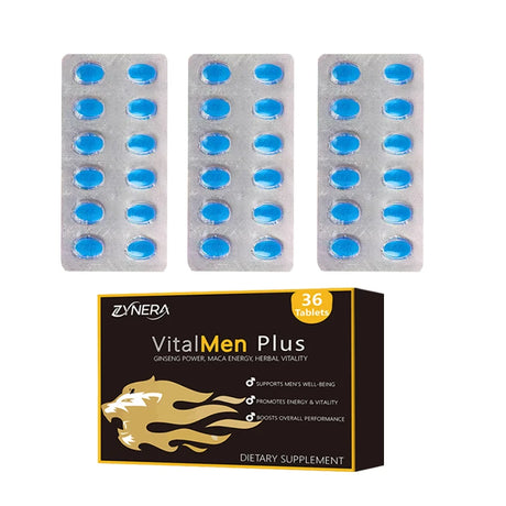ZYNERA Natural Ashwagandha Man Power Tablets Male Enhancing Supplement Support Energy Strength Stamina Performance Ginseng Pills