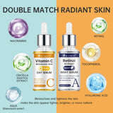SUYARUN Day Vitamin C Night Retinol Serum - Brightening & Anti-Aging | 2-in-1 Formula for Skin Repair | All Skin Types.