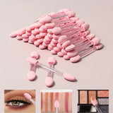 50Pcs Eye Disposable Eye Shadow Stick Double-Head Double-Sided Eye Makeup Applicator Short Sponge Eye Shadow Applicator