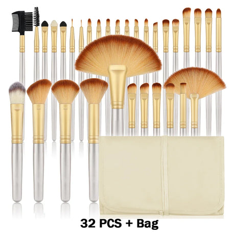 10-32PCS Makeup Brush Set Soft Fluffy Powder Foundation Contour Blush Concealer Eye Shadow Blending Makeup Kit Women Beauty Tool