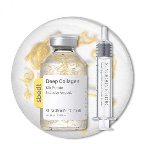 Korean Deep Collagen Skin Care Set - Silk Peptide Ampoule,Power Boosting Cream In Serum Retinol Capsule Brightening Moisturizing