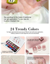 LIMEGIRL 24 Color Gradient Wash-Free Painting Gel Nail Art Design Painting Gel Nail Engraving DIY Soak-Off UV LED Nail Polish