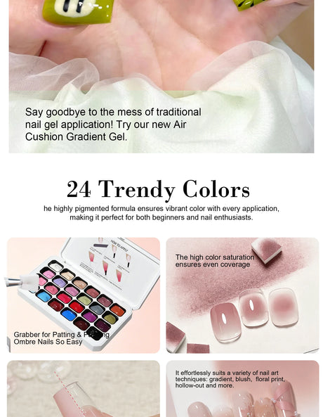 LIMEGIRL 24 Color Gradient Wash-Free Painting Gel Nail Art Design Painting Gel Nail Engraving DIY Soak-Off UV LED Nail Polish