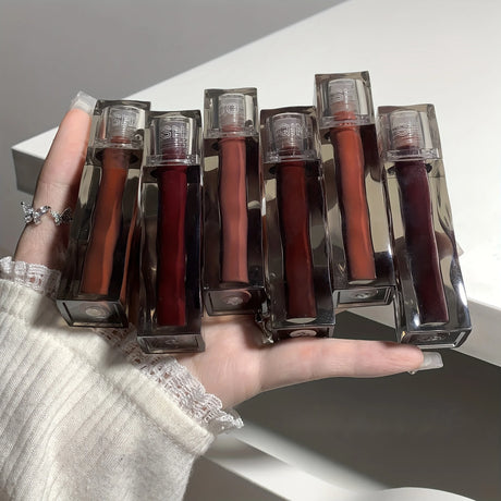 Adorable Bear Mirror Lip Glaze - Long-Lasting, Non-Fading, Hydrating Liquid Lipstick with Watery Texture - Luxurious Glossy Shin