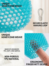 Exfoliating Bath Glove Honeycomb Body Scrubber Deep Cleansing Shower Mitt Soft Massage Sponge for Dead Skin Removal