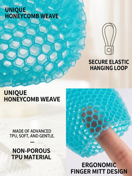 Exfoliating Bath Glove Honeycomb Body Scrubber Deep Cleansing Shower Mitt Soft Massage Sponge for Dead Skin Removal