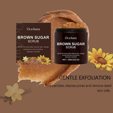 OceAura 100g Natural Brown Sugar Scrub 100g Exfoliating Body Nourishing Deep Clean Pore Shrinking Skin Refreshing