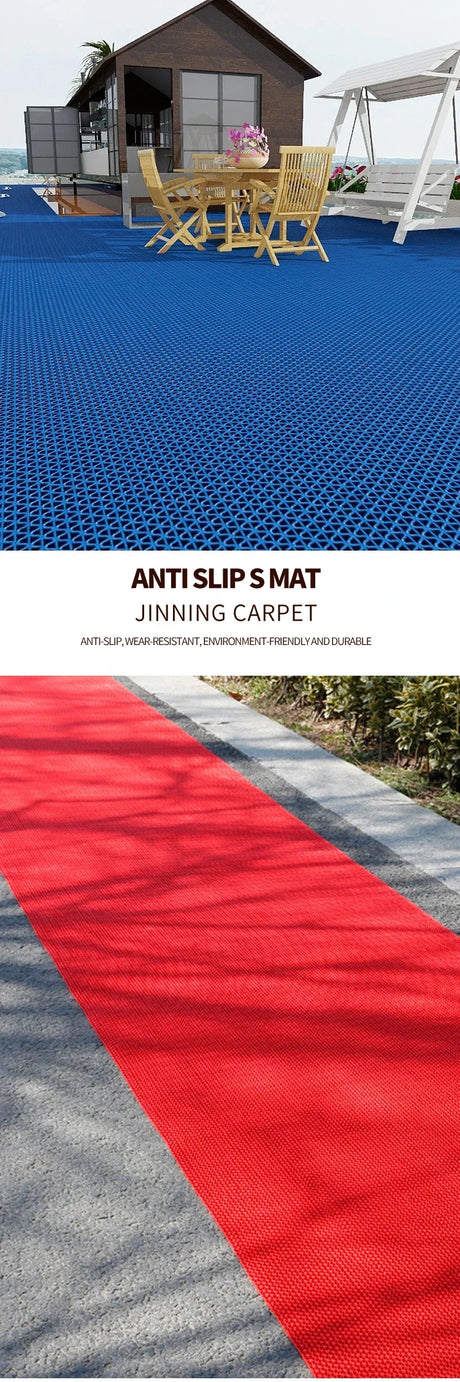 Waterproof Non Slip Floor Mats Plastic PVC Kitchen Bathroom Outdoor Pool Dirt Resistant Foot Mats Carpet For Home