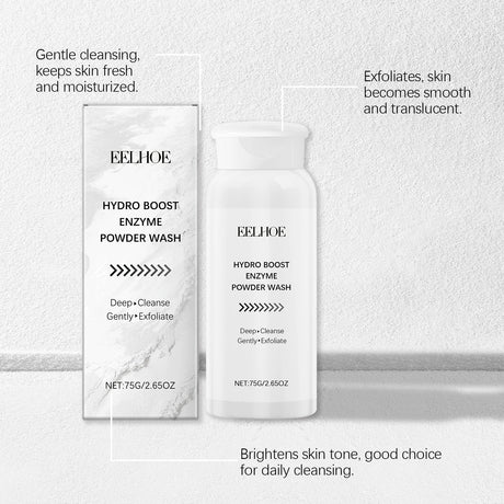 Enzyme Face Wash Powder 75g Gentle Exfoliating Cleanser for Sensitive Skin Removes Dirt Brightens Skin Travel Friendly Formula