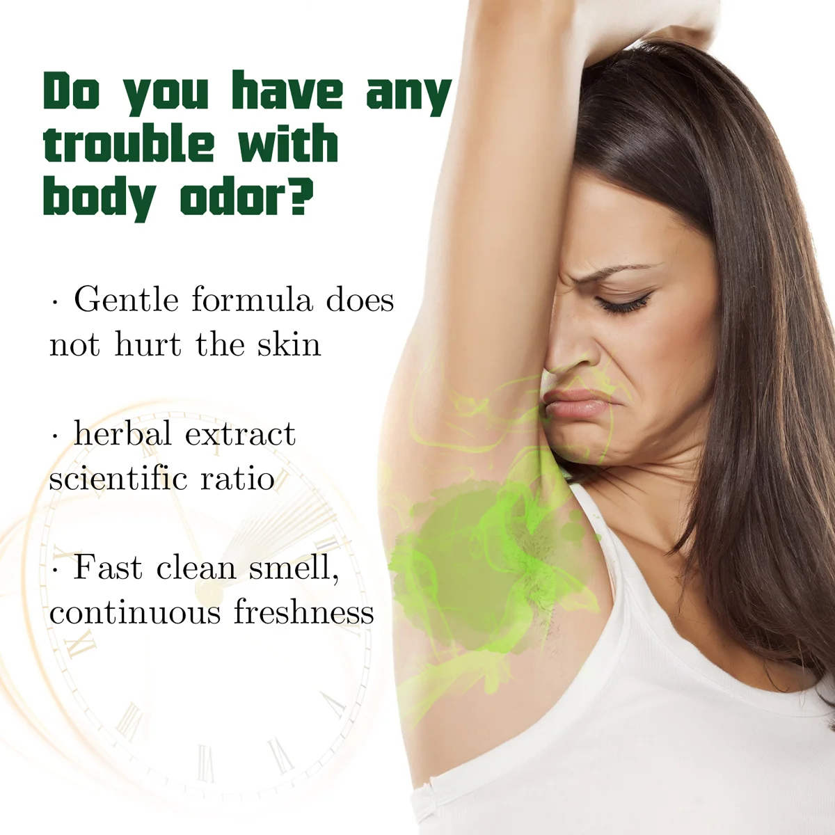 Herbal Essence Deodorant Cream - Anti-Allergic, Long-Lasting Freshness, Moisturizing, Suitable for Armpits and Whole Body, All Skin Color Skin, Portable, Unisex