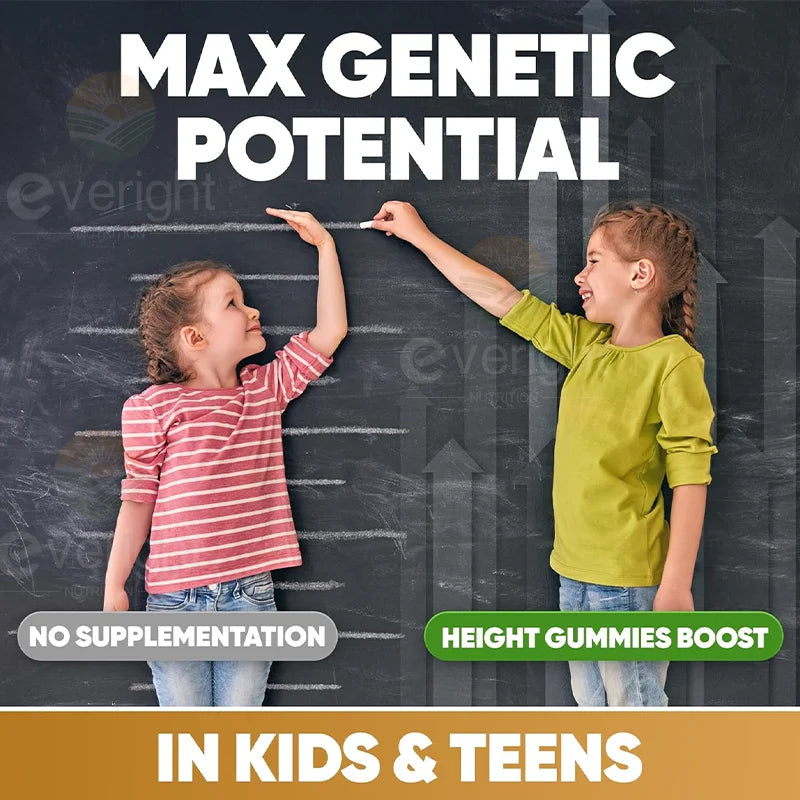 Bone Strength Supplement - for Natural Height Growth, Adult and Kids - High Absorption - Calcium, Magnesium, Zinc,Multivitamins