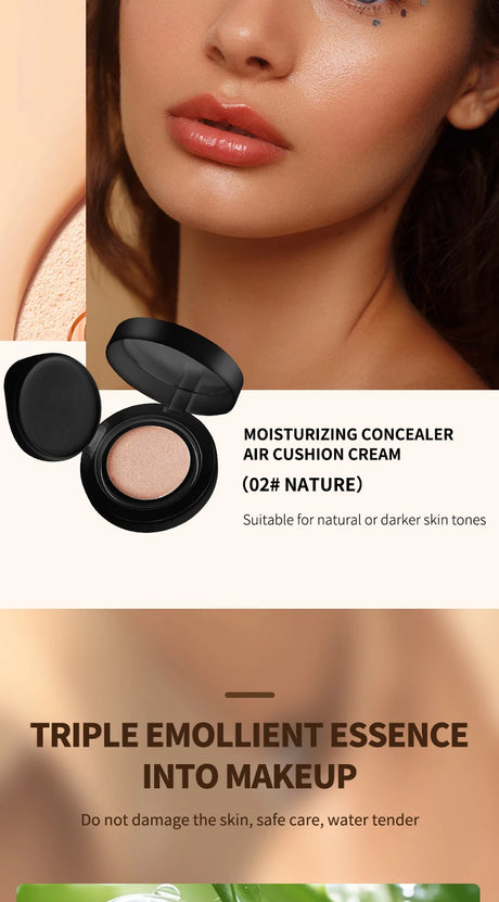 OCHEAL BB Cream Air Cushion Full Coverage Waterproof Long-lasting Concealer Cushion Compact Face Makeup Foundation CC Cream