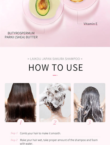 LAIKOU Japan Sakura Shampoo or Hair Conditioner Complex Oil Hair Care Repair Damaged Hair Repair Serum Oil Anti Hairs Loss