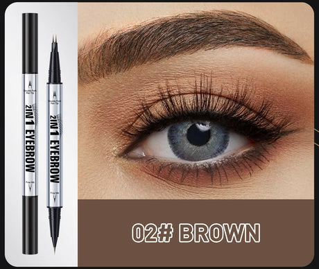 Natural Look Eyebrow Pencil Waterproof Sweat Proof Double Ended 2 in 1 Long Lasting Brow Definition Fill Shape