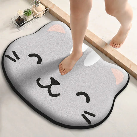 Thickened Special-shaped Absorbent Bathroom Floor Mat Flannel Toilet Mat Shower Room Non-slip and Dirt-resistant Foot Mat