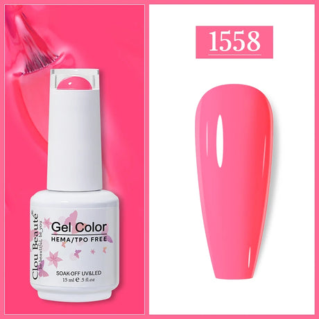 Clou Beaute Gel Nail Polish Neon Brown Royal Blue Red Green Pastal Nude Nail Art Varnishes Gel Lacquer HEMA/TPO FREE UV Gel Nail