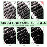 GROINNEYA DIY Lash Clusters Kit Mixed Tray Eyelash Extension Full Set Individual Lashes with Lash Bond&Seal and Tweezers Tool