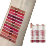 Lip Makeup Gift Set Women's 24-Color Glossy Lip Gloss & 24-Piece Lip Liner Cosmetic Set, Nude Pink Brown Red Makeup Gift Set Flawless Summeressentials