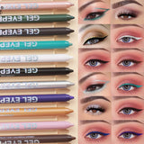 12 Colors Shine Pearlescent Eyeliner Pencil Waterproof Lasting Matte White Black Brown Smooth and Easy To Color Eyeliner Gel Pen