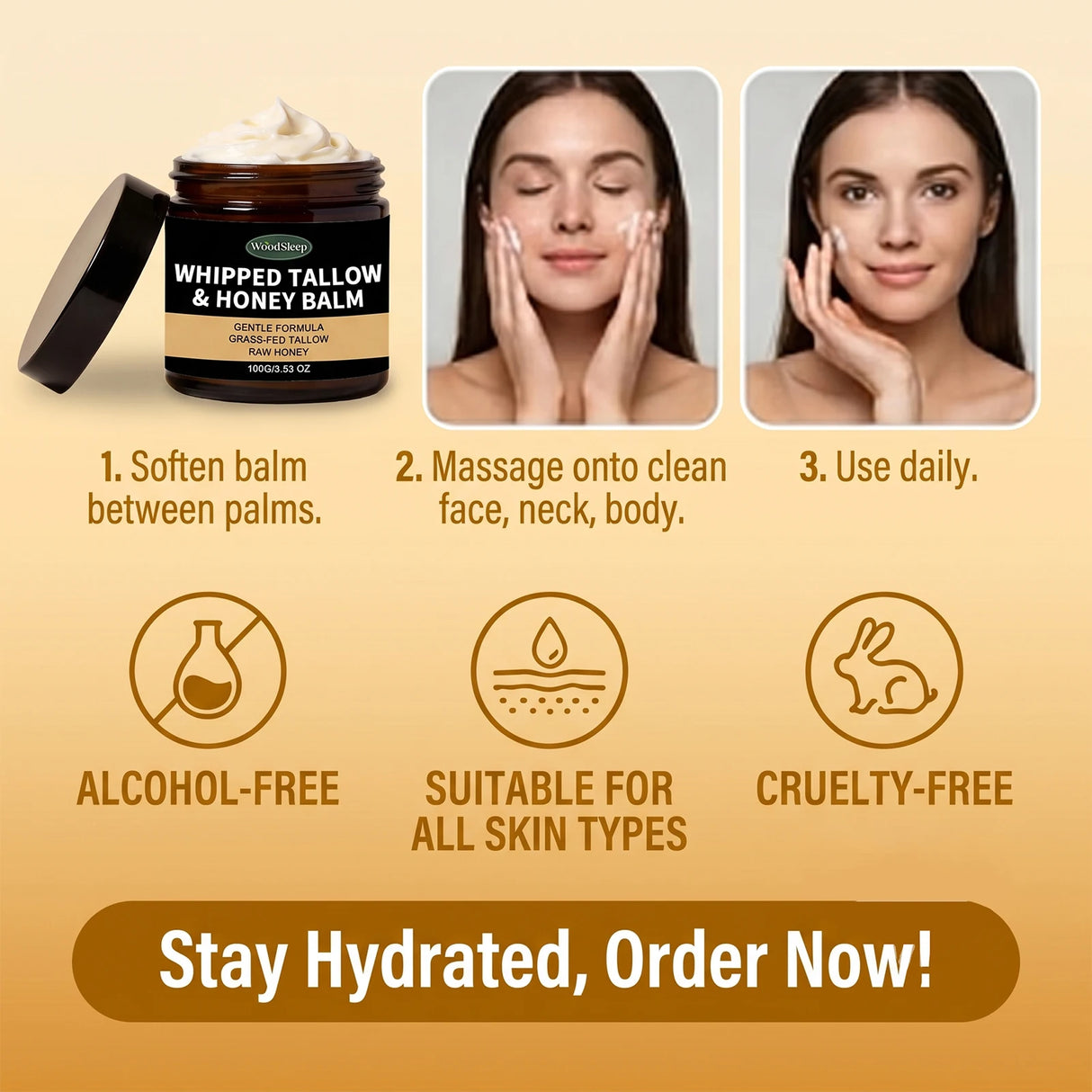 Butter and Honey Skin Care Cream, Honey Facial Cream and Body Lotion Moisturizer, Specialized for Dry and Sensitive Skin