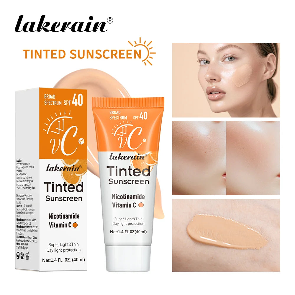 SPF40 Tinted Moisturizing VC Sunscreen Skin Protection Refreshing Makeup Sunscreen Cream UV Anti-aging Resistance Sunscreen