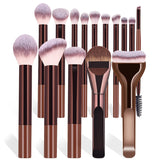 A Set of 15 Makeup Brushes Including Foundation Brush, Highlighter Brush, Blush Brush, Powder Brush, Nose Contour Brush, Eyeshad