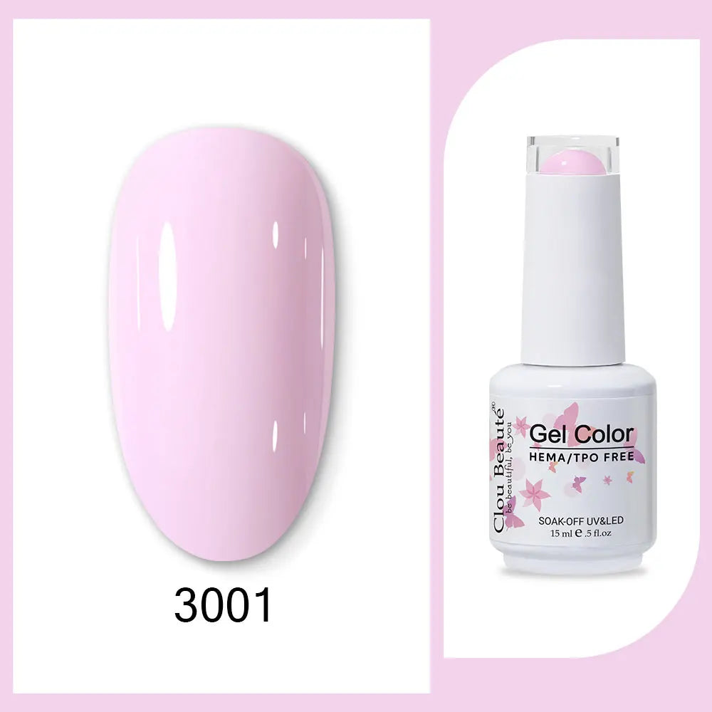 Clou Beaute Gel Color Hema TPO Free 15ml Gel Nail Varnish Soak Off UV Gel Polish Nail Art Manicure Lacquer Nail Art Jelly Gel
