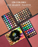 POPFEEL 120-Color 3-in-1 Eyeshadow Palette - Professional Multi-Color Eyeshadow Collection with Matte and Shimmer Shades.