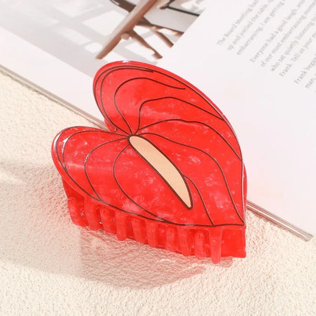 Muweordy Anthurium Hair Claws Beautiful Flower Series Acetate Claw Clip INS Trendy Hair Clips Hair Accessories for Women Girls