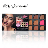 12 Colors Contour Palette，Blush Highlighter Bronzer Powder All in One Makeup Palettes，Blendable Matte Shimmer Illuminator Palett