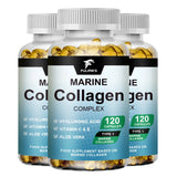 Premium Hydrolyzed Marine Collagen Supplement, with Hyaluronic Acid, Vitamin C & E, Promotes Glowing Skin, Hair & Nails Health