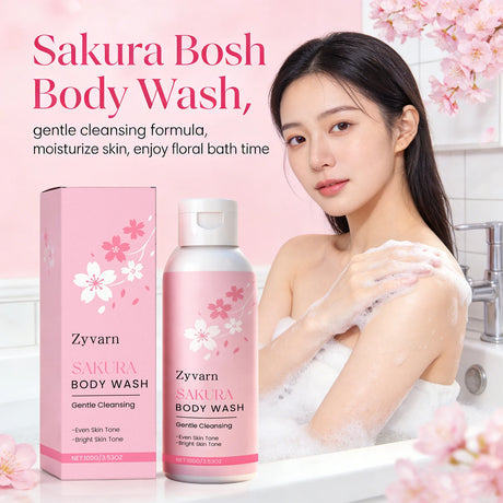 Sakura Body Wash Body Odor Control Deep Cleansing Skin Long Lasting Fragrance Moisturizing Smooth Even Skin Tone Bath Product