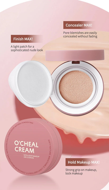 OCHEAL CC Cream Cushion Foundation Cream Long Lasting Moisturizing Concealer Foundation BB Cream For Face Makeup Concelear