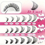 800 Cluster DIY Colored Eyelash Book Set, Including Adhesive And Sealant, Tweezers, Reusable Lightweight DD False Eyelashes