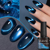 PUENTE 7.5ML Nude Shade Moonlight Cat Magnetic Gel Nail Polish Ultra-Bright Cat Eye Soak Off UV Semi-Permanent Varnish Manicure