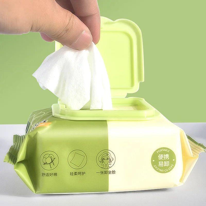 Olive plant extract makeup remover wet wipes with sufficient water for cleaning and moisturizing, 30 puffs