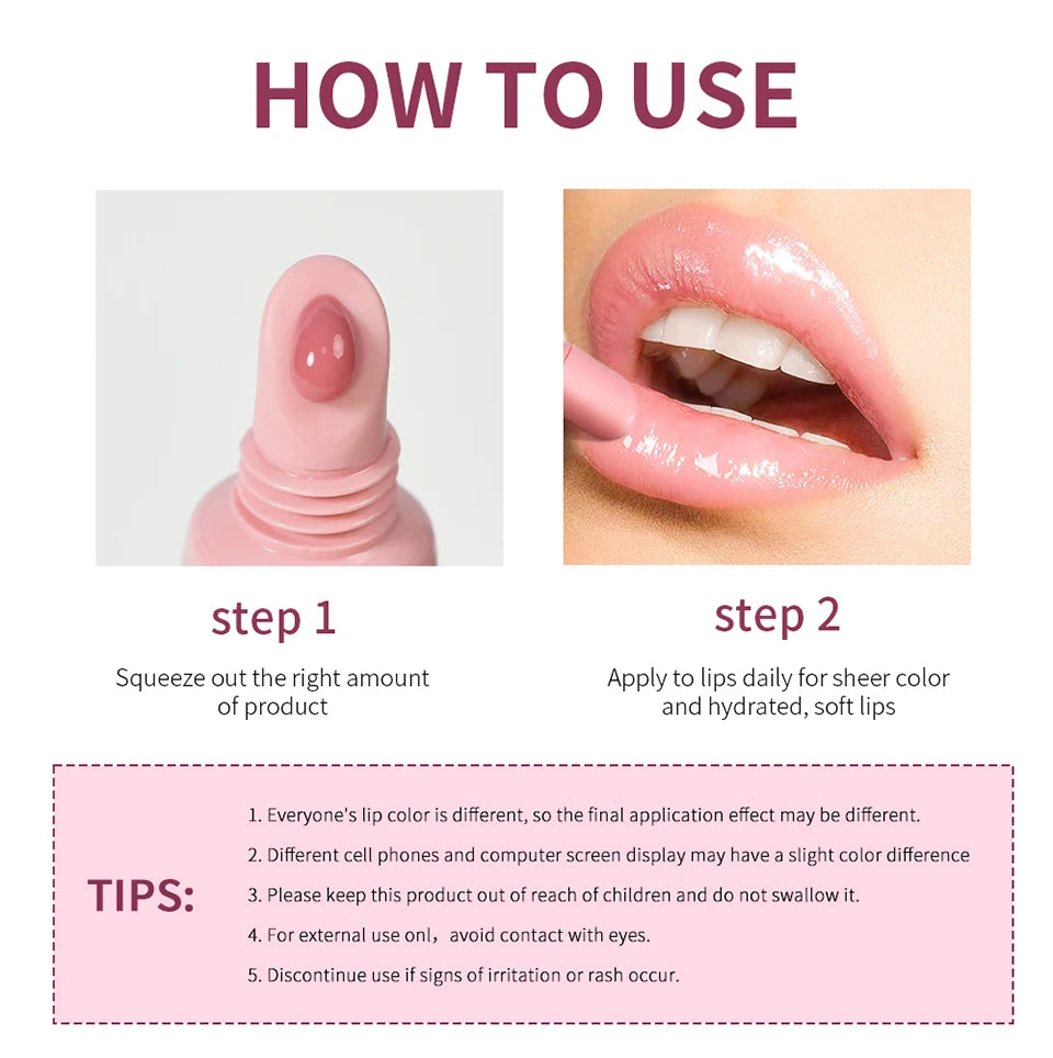 10ml Peptide Lip Mask Gel Moisturizing Lip Treatment Soften Dry Flaky Lips Lipstick Base Primer Nourishing Lip Cream Daily Lip Care Cosmetic For Women Girls