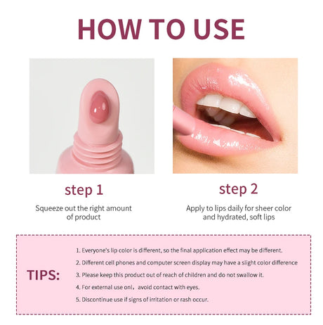 10ml Lip Glaze Moisturizing Jelly Lip Enrichment Oil Lasting Water Light Glass Lip Plump Oil Remove Line Lip Protection Serum
