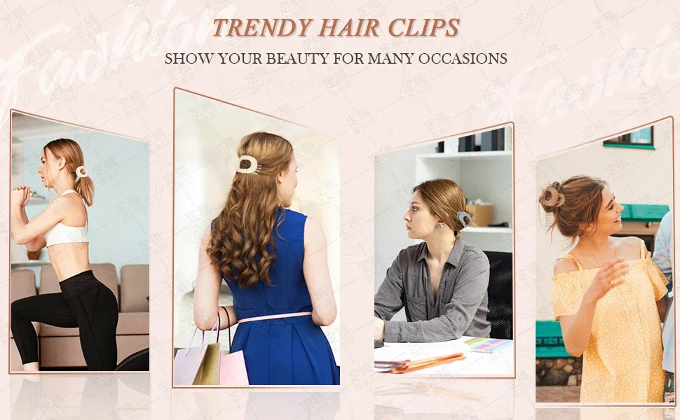 Flash sale: Fashion Oval Flat Hair Clips for Women New Design Leopard Large Flat Round Claw Clip French Acrylic Lying Down Hair Accessories